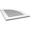 Ekena Millwork Quarter Round Top Right Surface Mount PVC Gable Vent w/ 3-1/2"W x 1"P Standard Frame, 22"W x 30"H GVPQR22X3001SF - alternate 3